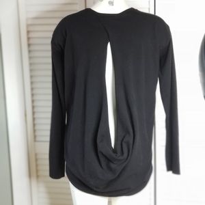 H by Halston open back crew neck sweater